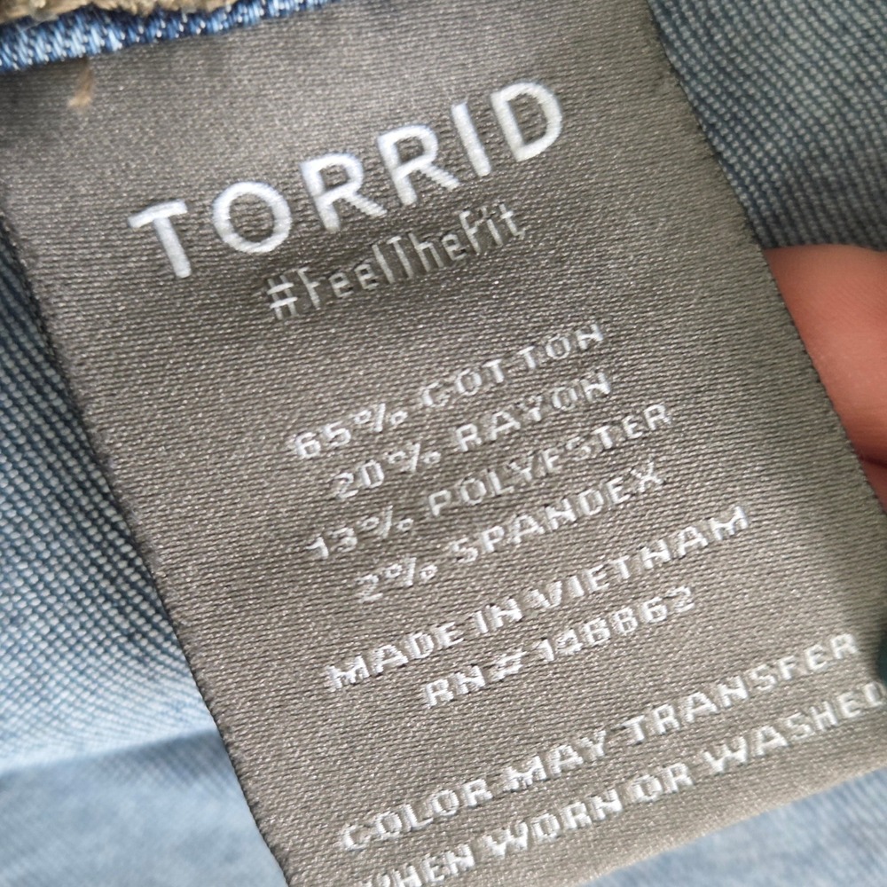 Torrid Jogger Jeans Plus Size‎ 28 Pull On Denim Elastic Hem Patch Pocket - Picture 9 of 13